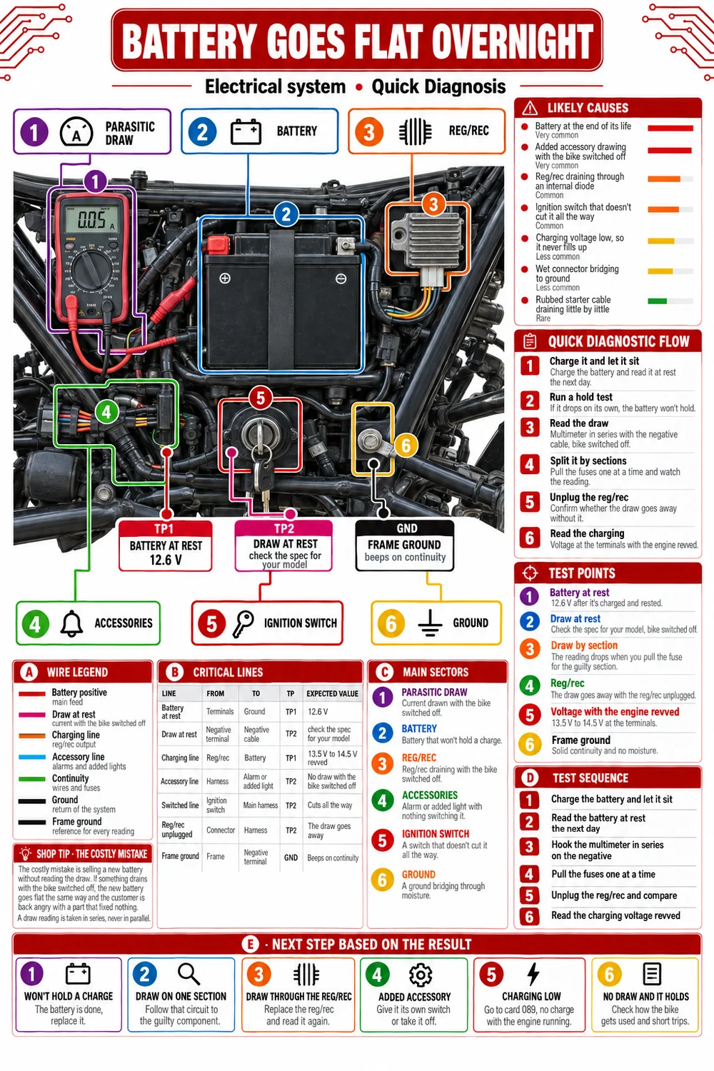 Diagnostic card: Battery goes flat overnight